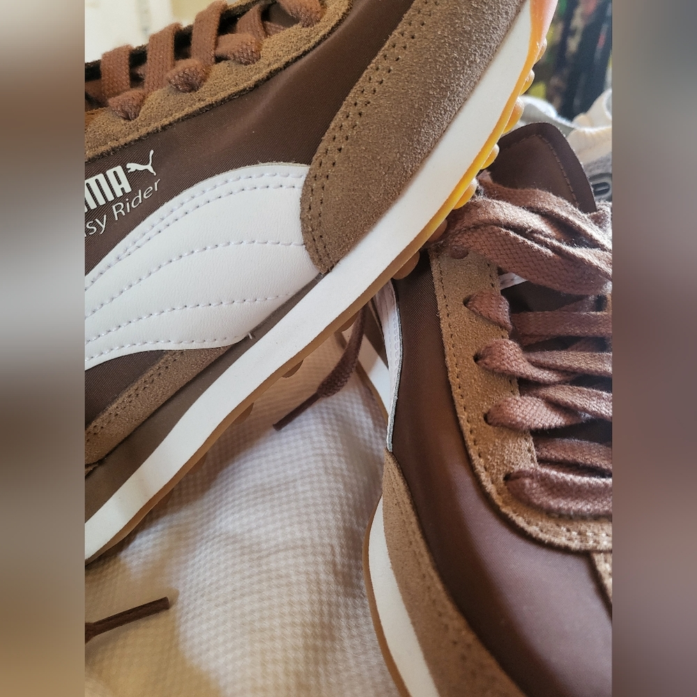 Puma Brown Easy Ride Brown and White Classic Sneakers